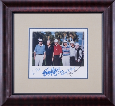 George Bush, Bob Hope, Gerald Ford, and Bill Clinton Quadruple Signed and Framed 8x10 Photo (JSA)